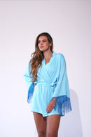 Kimono Aura Franjas Azul Onda