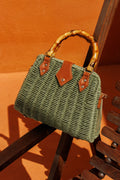 Bolsa de Palha com Alça Bambu - MANU DINIZ BEACHWEAR
