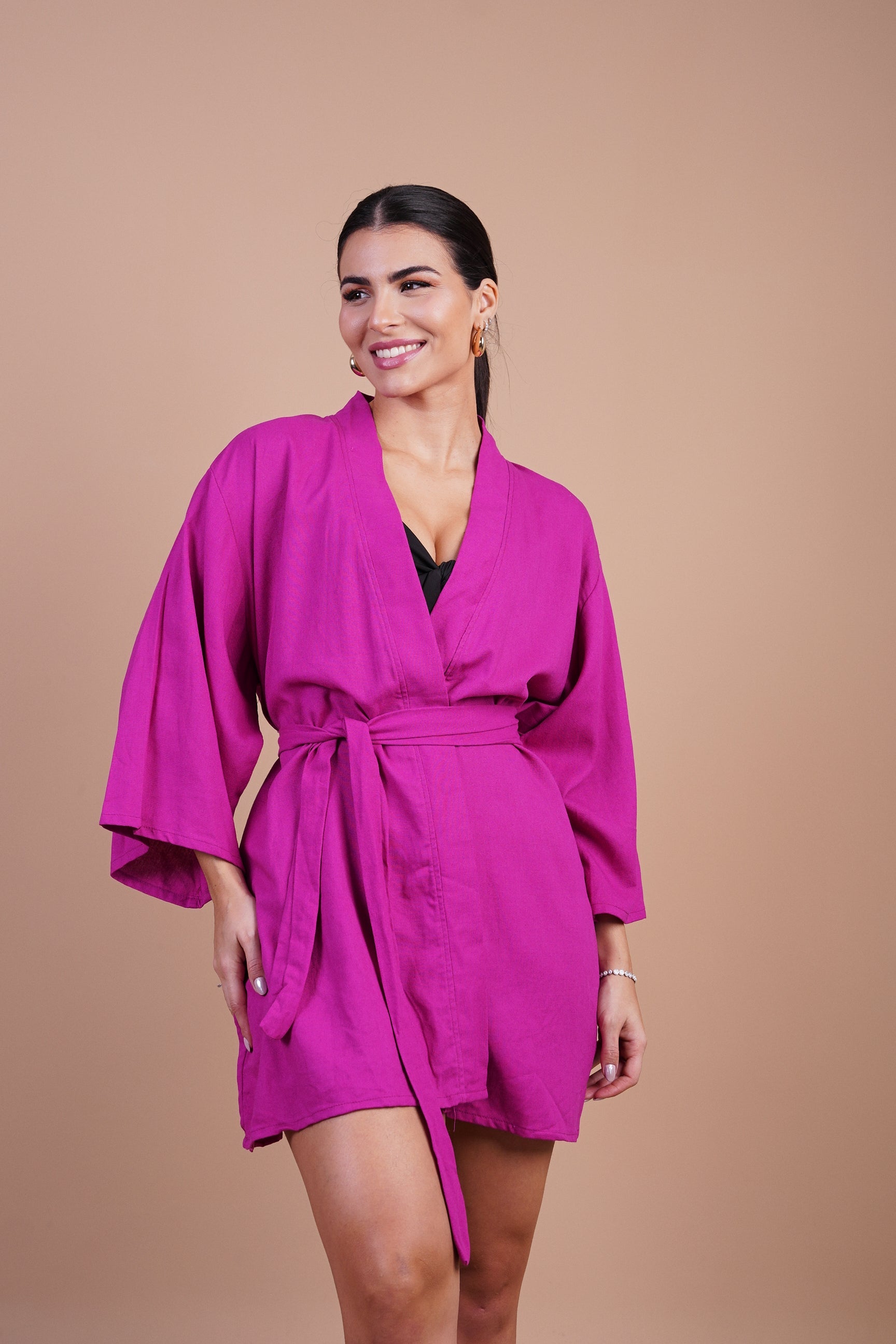 Kimono Aura Fucshia - MANU DINIZ BEACHWEAR
